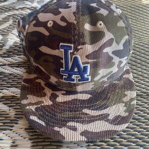 New Era Camouflage Cap with Blue Logo